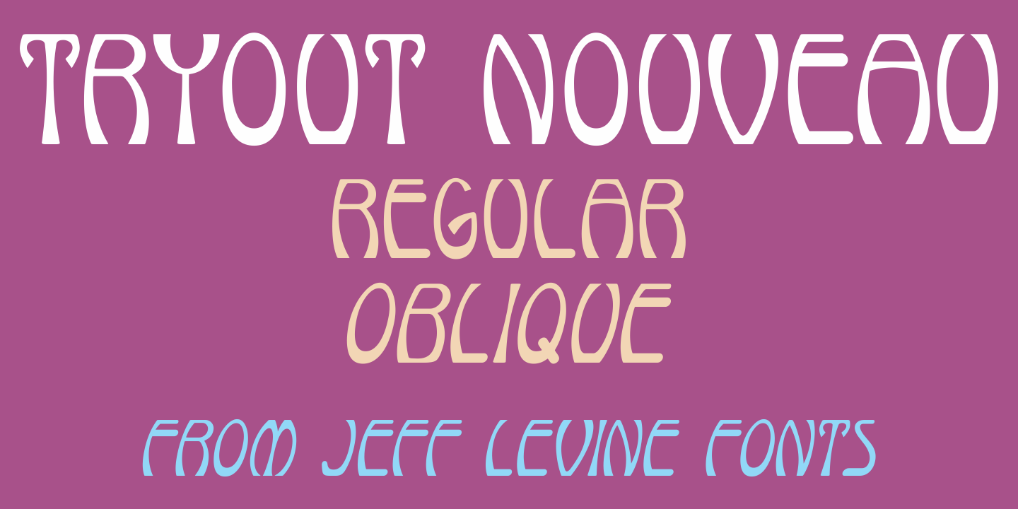 Tryout Nouveau JNL Oblique Font preview